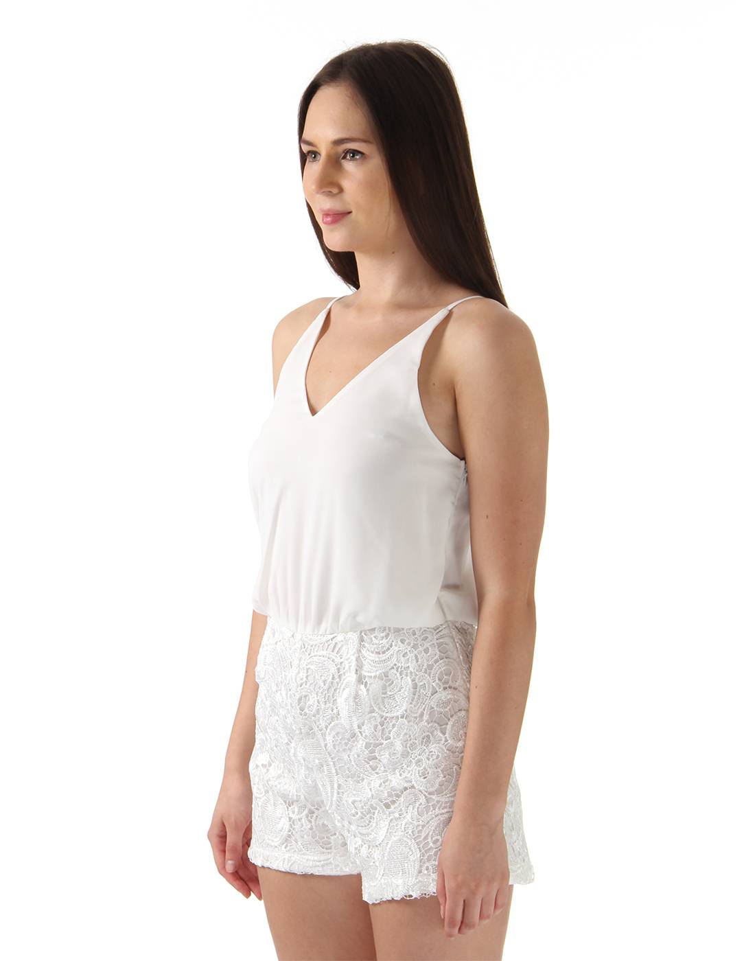 Ax Paris Women Casual Wear White Play Suit